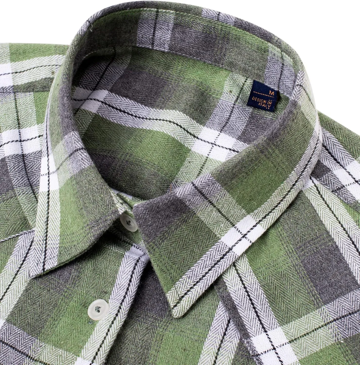 Alimens & Gentle Womens Plaid Flannel Shirts Long Sleeve Roll Up Casual Button Down Shirt