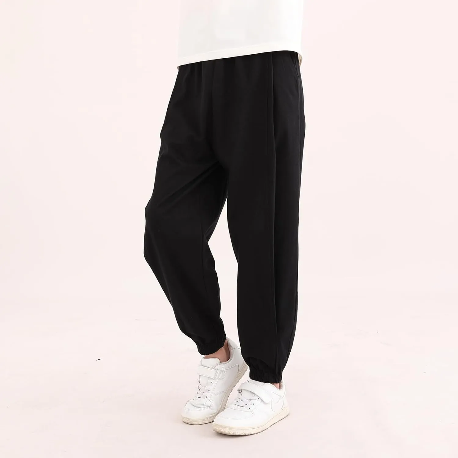 Boys Girls 100% Cotton Lightweight Pants Pull On Joggers Active Pants for Kids
