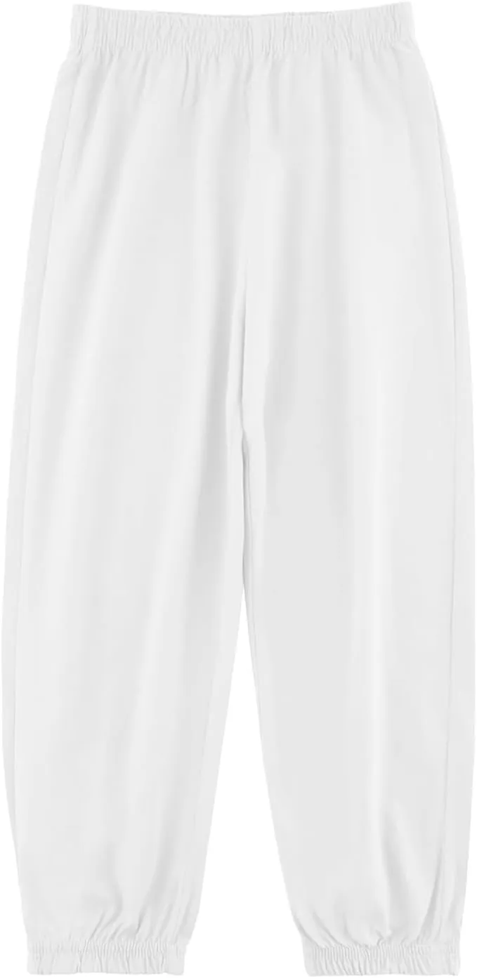 Boys Girls 100% Cotton Lightweight Pants Pull On Joggers Active Pants for Kids