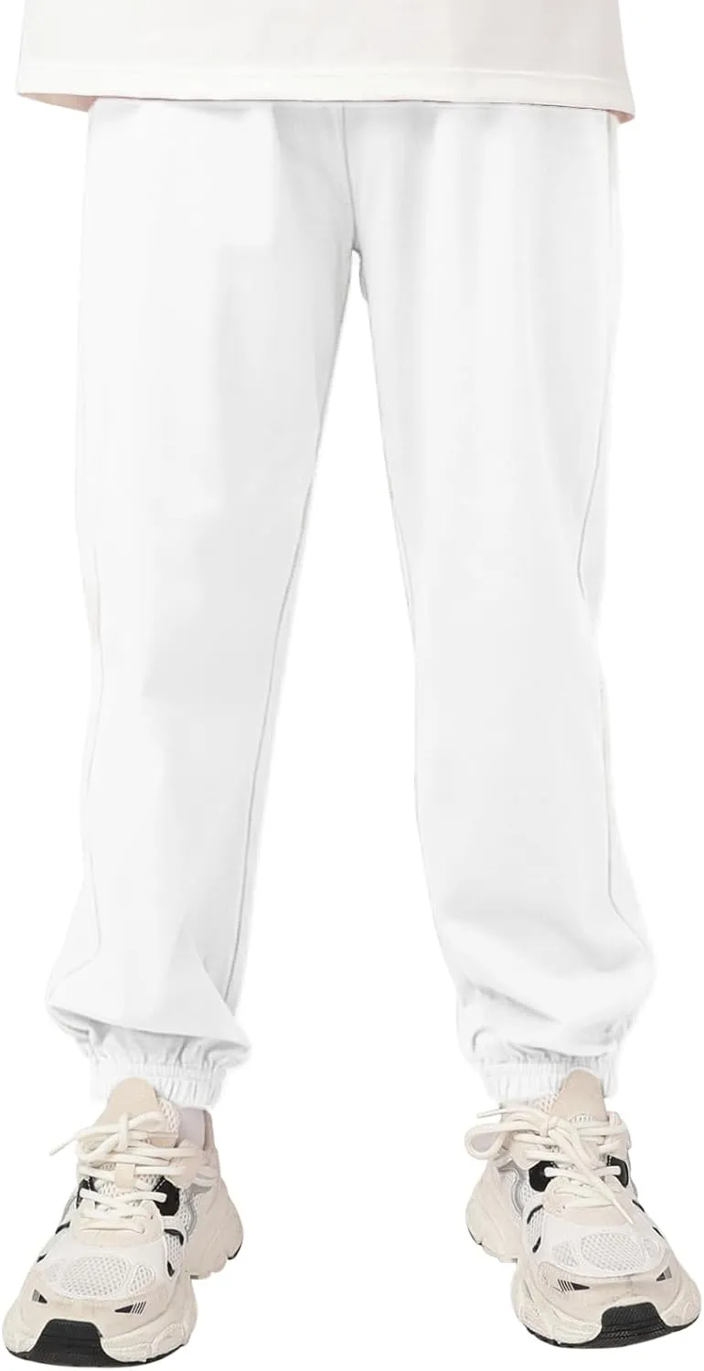 Boys Girls 100% Cotton Lightweight Pants Pull On Joggers Active Pants for Kids