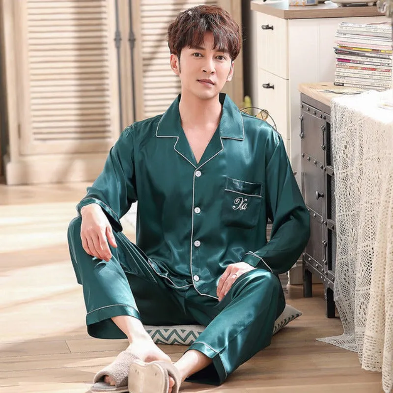 Couple Polyester 2 Piece Pajamas Night Suit For Women And Men