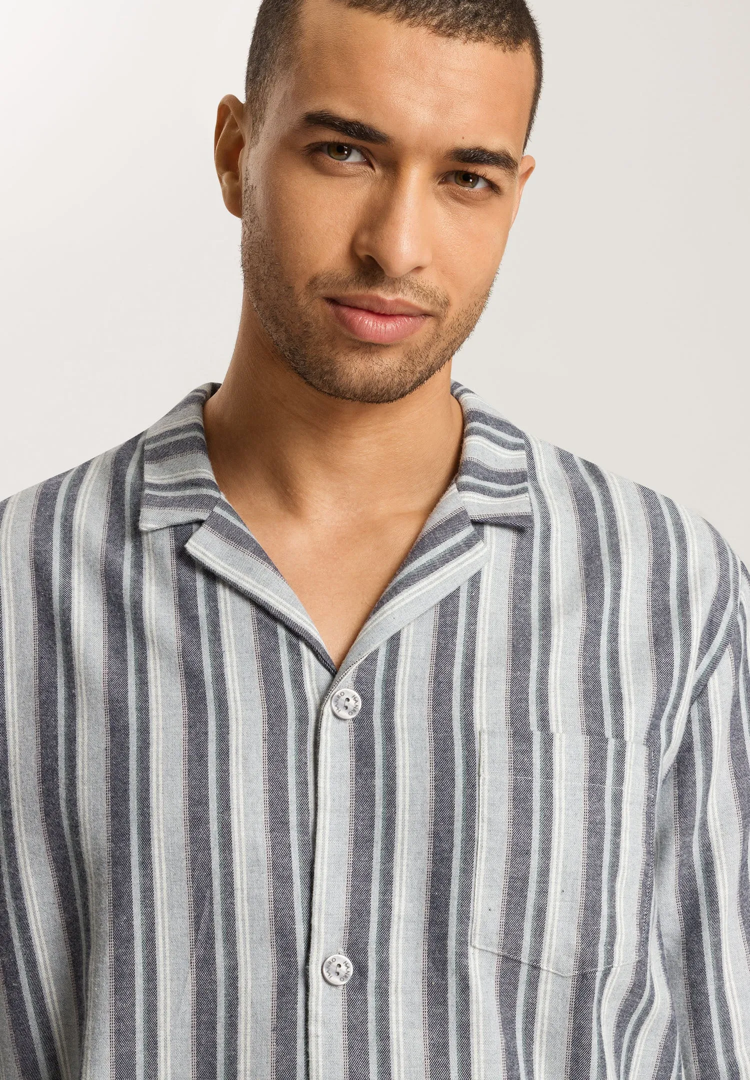 Cozy Comfort Cotton Flannel Button Front Pajama Set | Moonlight Stripe 75724-2890