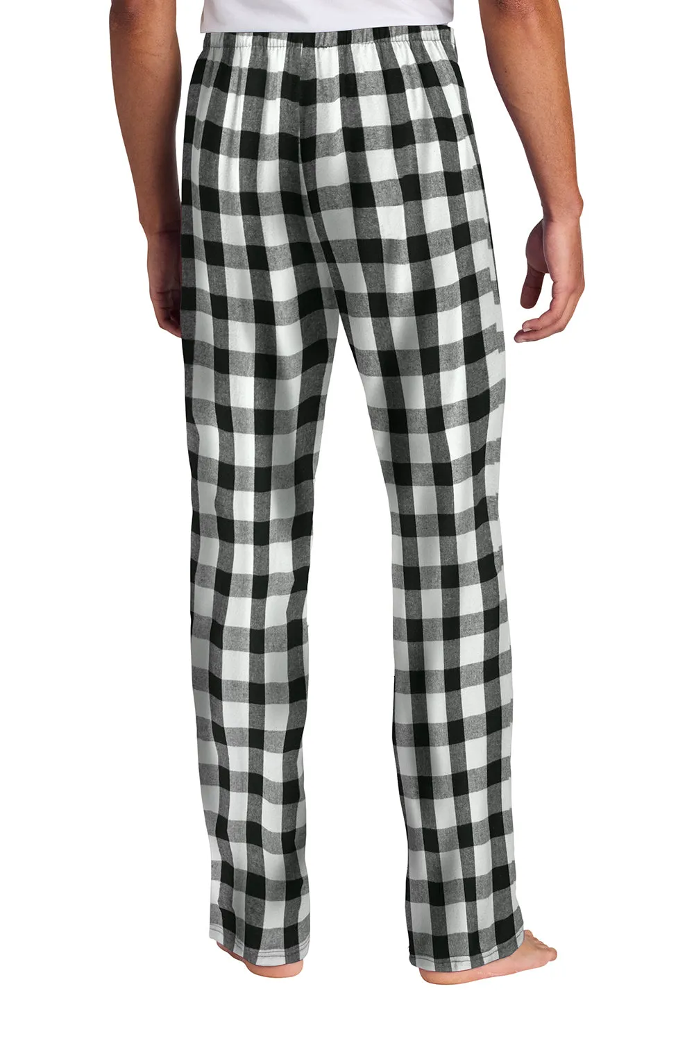 District Mens Flannel Plaid Lounge Pants - Black/White Buffalo Check