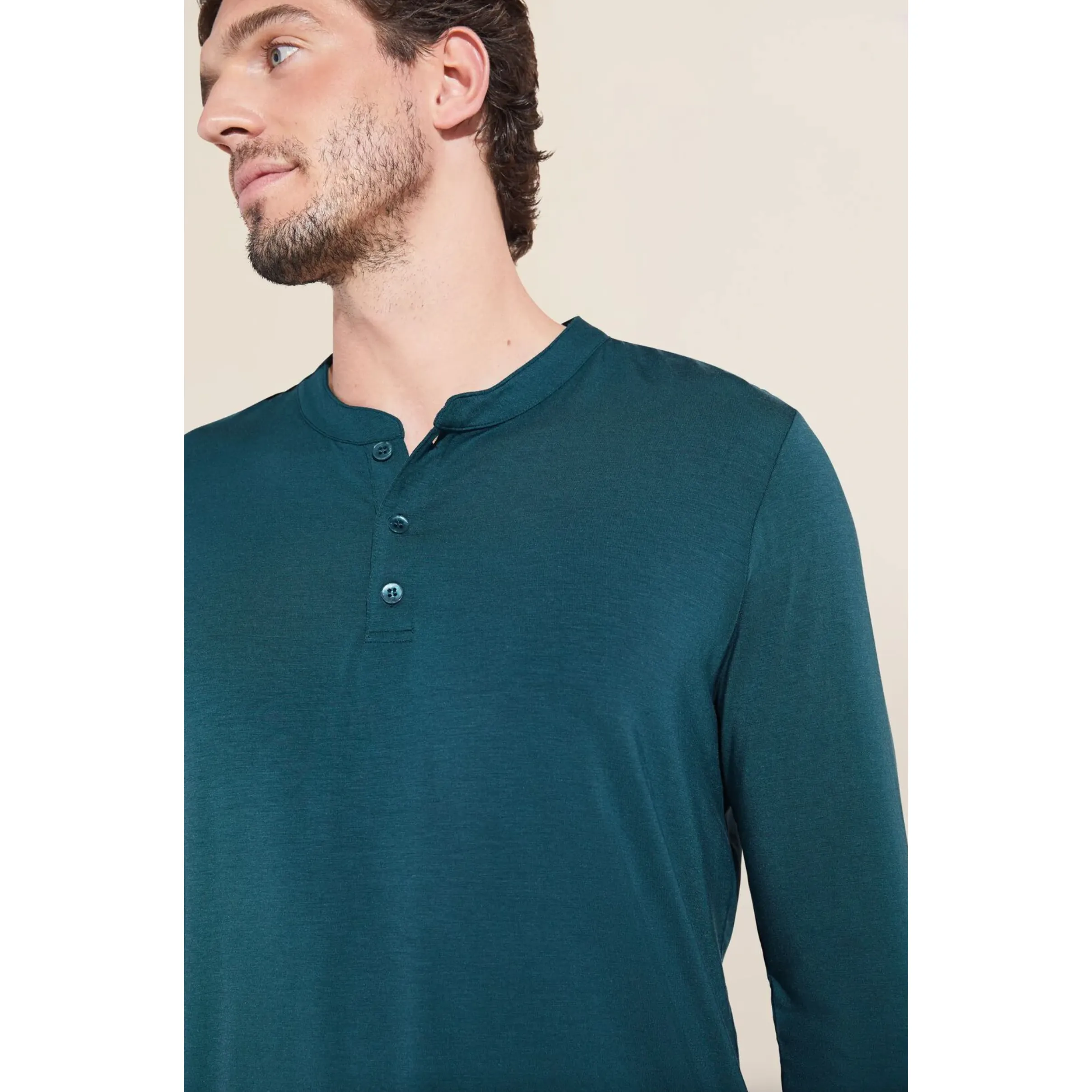 Eberjey Henry Men'S Long Pj Set Evergreen