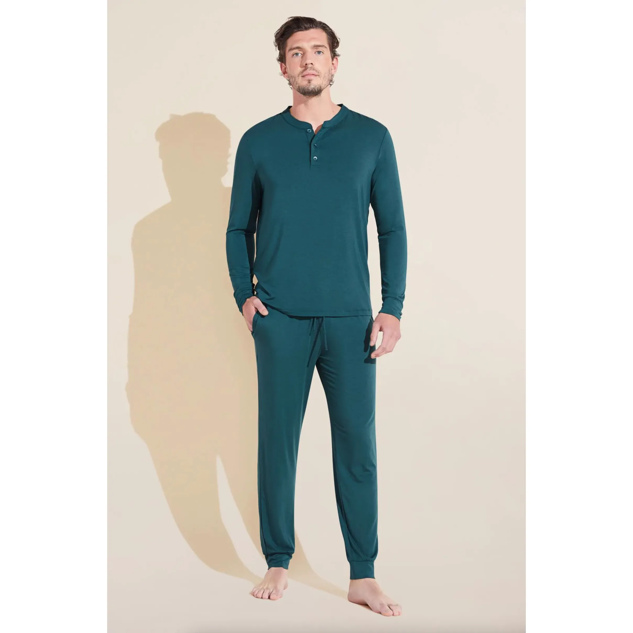 Eberjey Henry Men'S Long Pj Set Evergreen