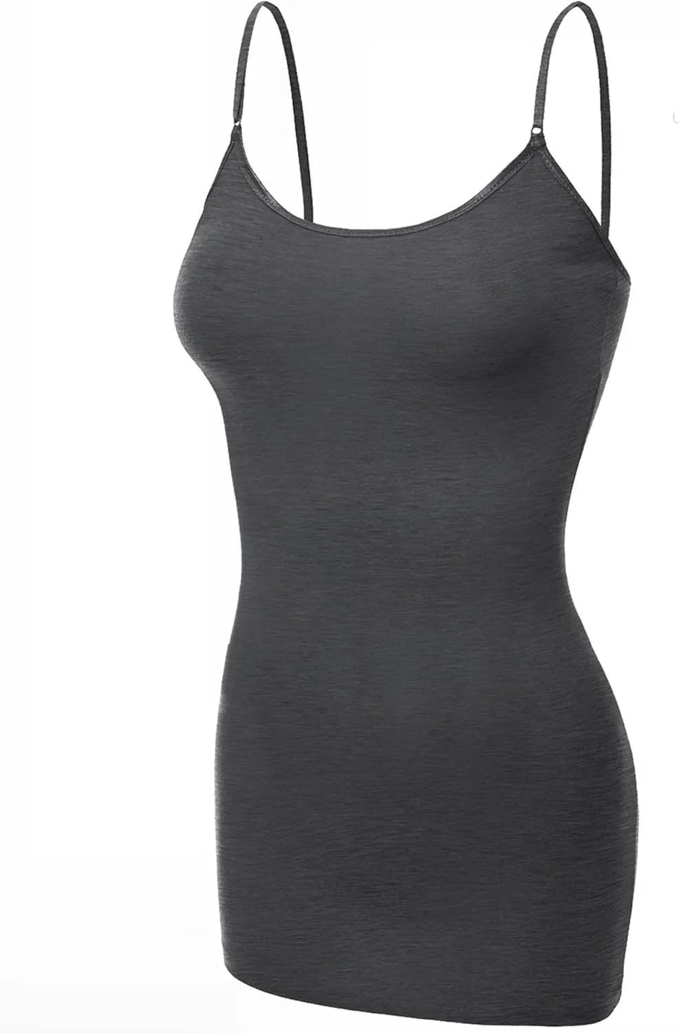Emmalise Women's Basic Casual Long Camisole Adjustable Strap Cami Layering Top