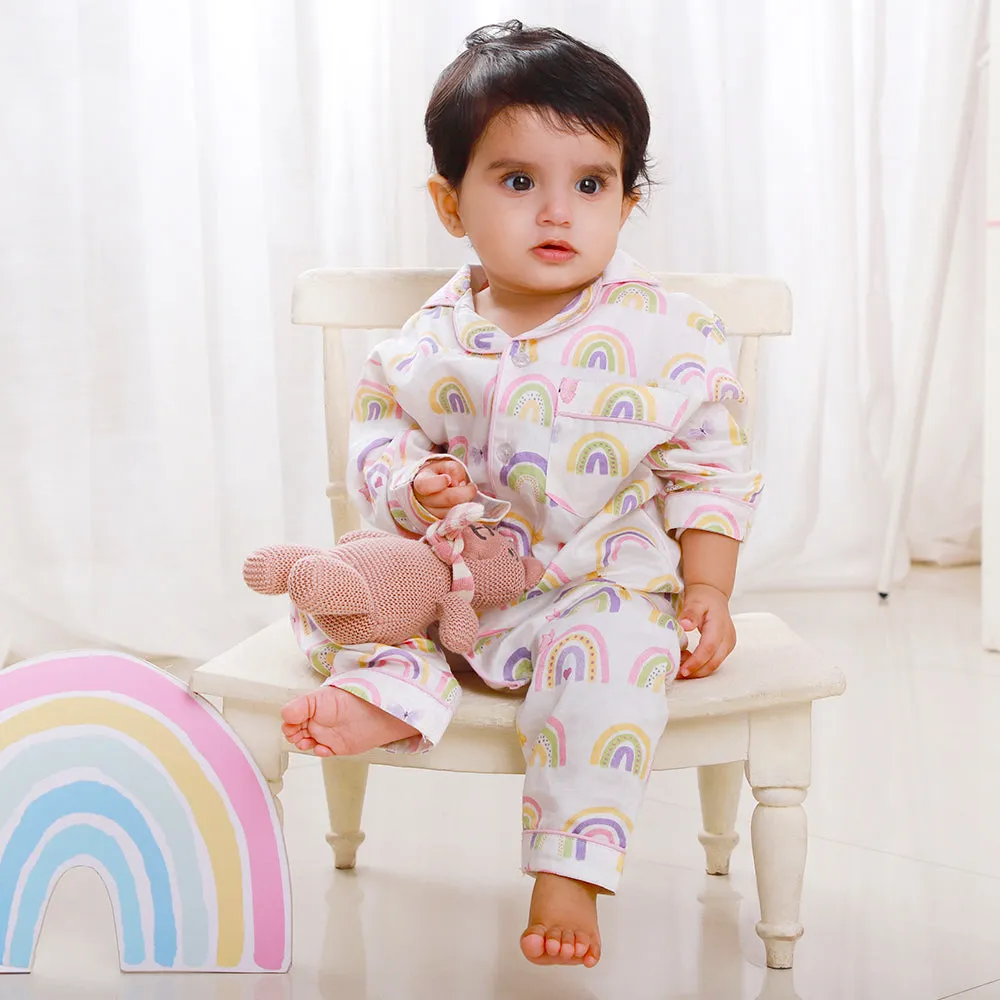 Fancy Fluff Organic Night Suit - Rainbow Dreams