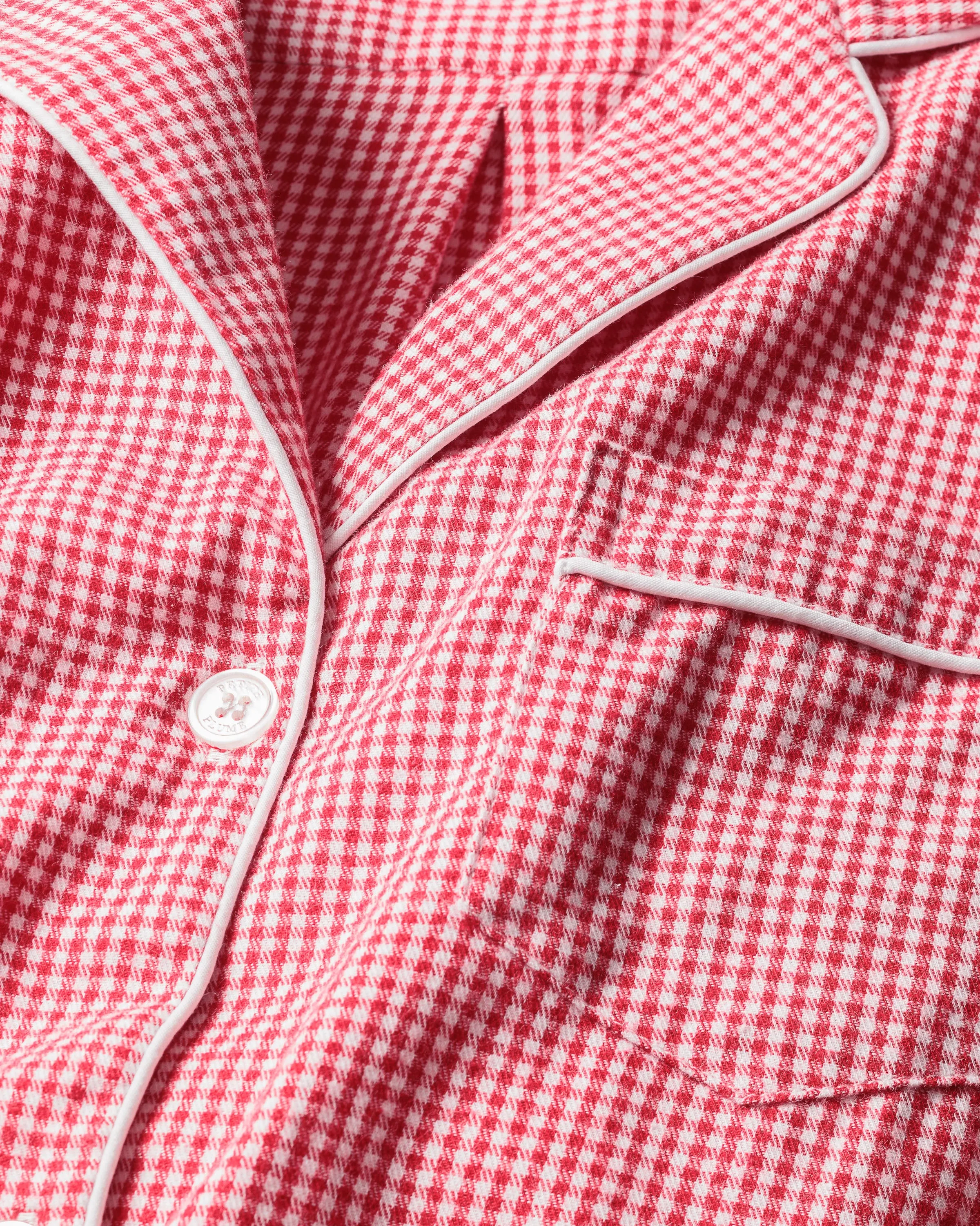 Kid's Flannel Pajama Set in Red Mini Gingham