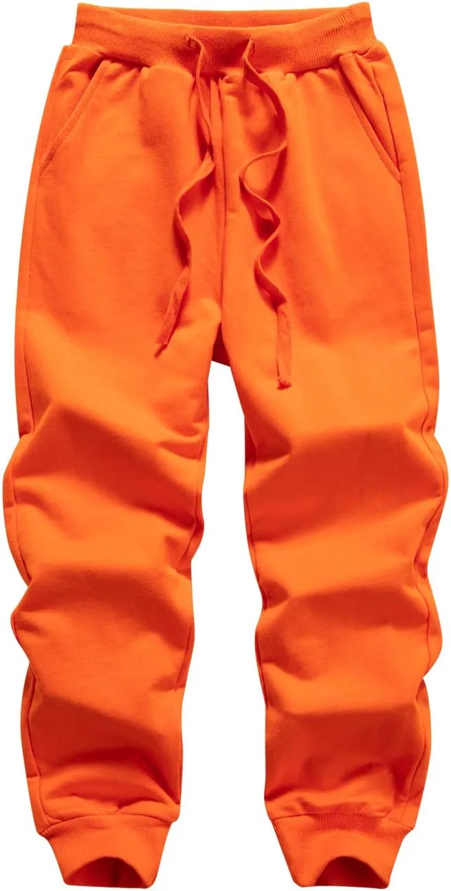 Kids' Solid Color Drawstring Cotton Sweatpants Jogger Pants for Boys & Girls 4-12Years