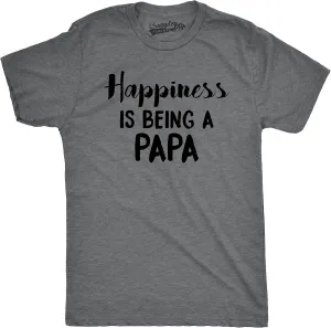 Mens Happiness is Being a Papa Funny Grandpa Family Relationship T Shirt