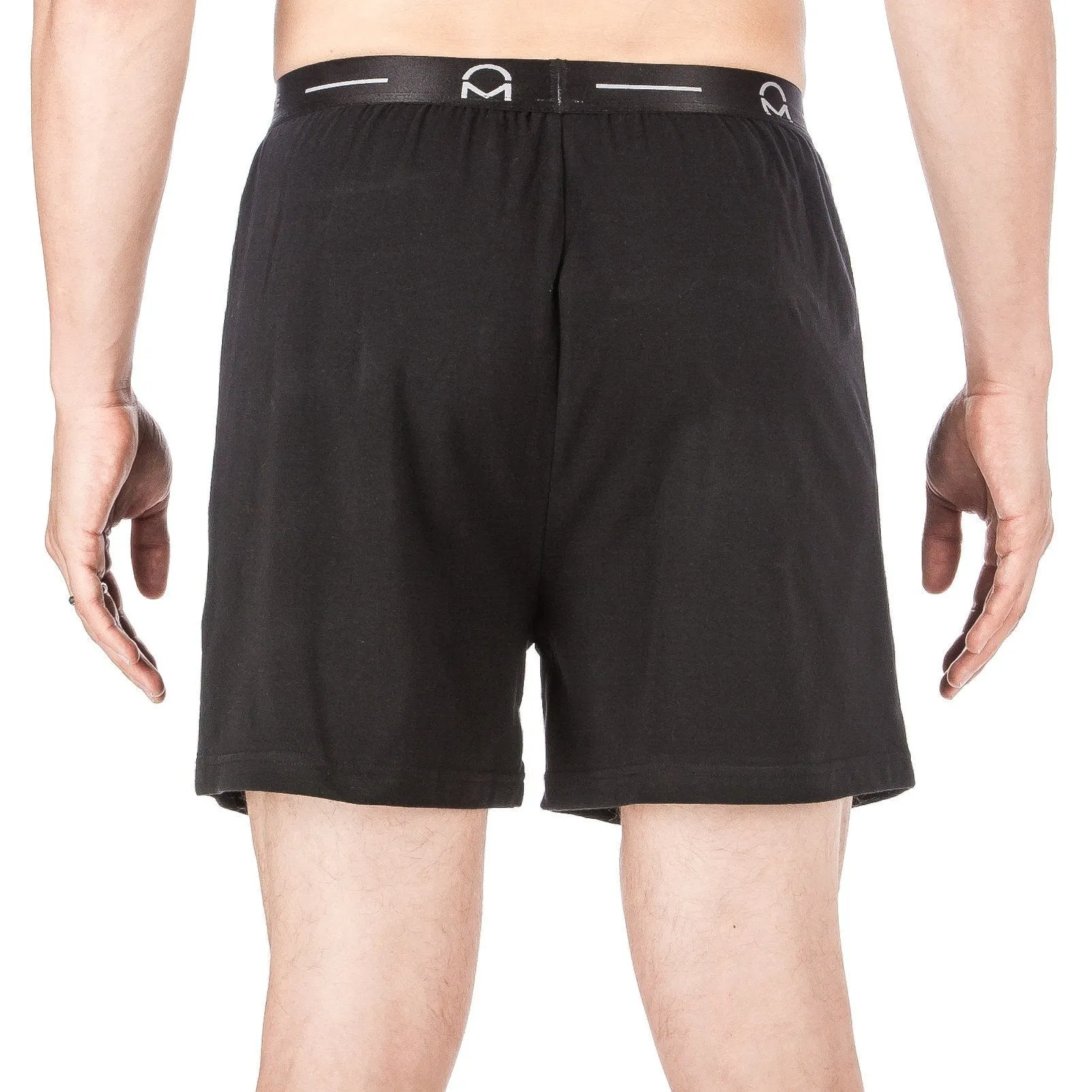 Men's Stretch Cotton Knit Boxers 3-Pack - Set 1 - Black/Grey/Charcoal