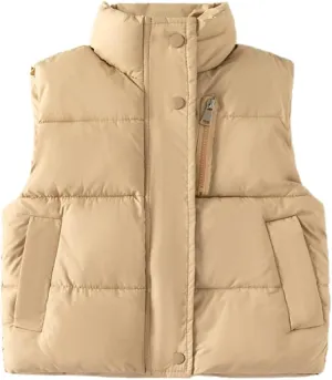 Meufam Baby Boys Girls Stand Collar Down Vest Warm Zipper Up Lightweight Sleeveless Puffer Jacket Sleeveless Coat Fall