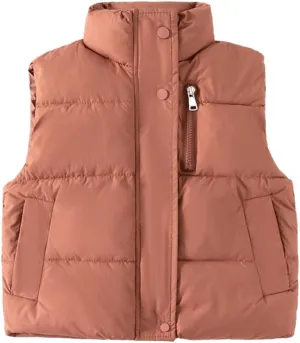 Meufam Baby Boys Girls Stand Collar Down Vest Warm Zipper Up Lightweight Sleeveless Puffer Jacket Sleeveless Coat Fall