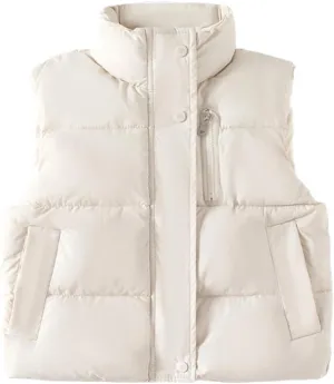 Meufam Baby Boys Girls Stand Collar Down Vest Warm Zipper Up Lightweight Sleeveless Puffer Jacket Sleeveless Coat Fall