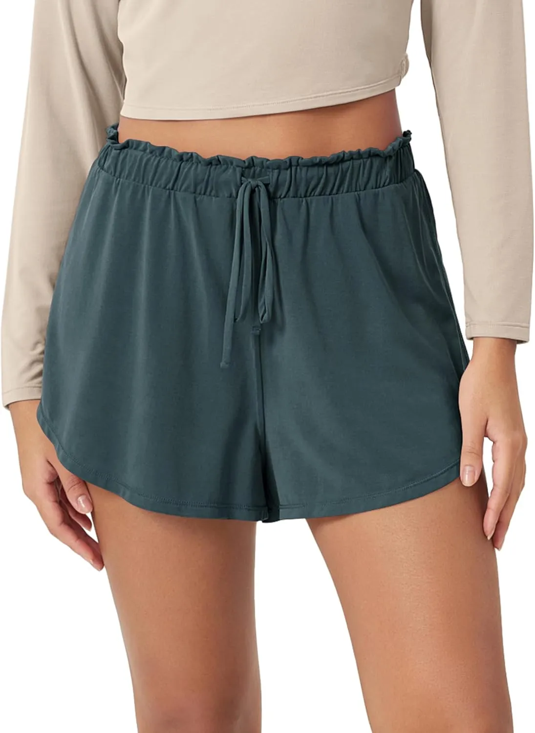 ODODOS Modal Soft Lounge Shorts for Women Drawstring High Waist Casual Sleepwear Lightweight Cozy Pajama Bottom