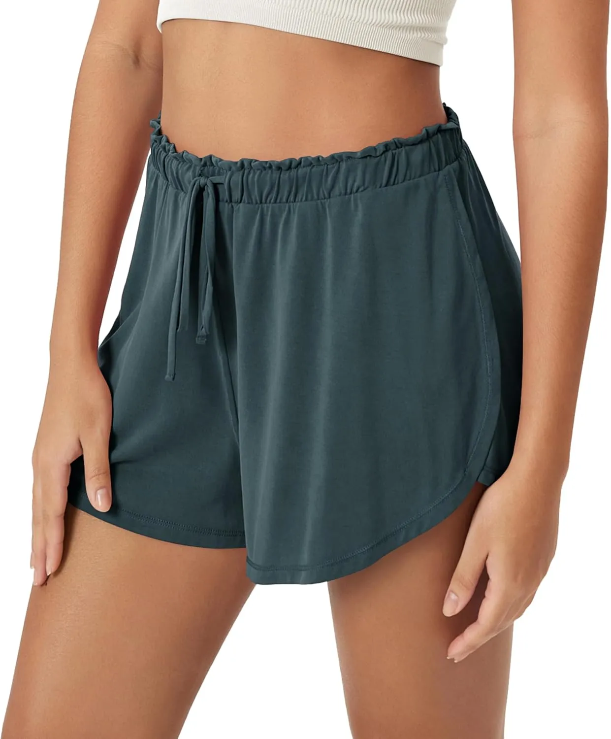 ODODOS Modal Soft Lounge Shorts for Women Drawstring High Waist Casual Sleepwear Lightweight Cozy Pajama Bottom