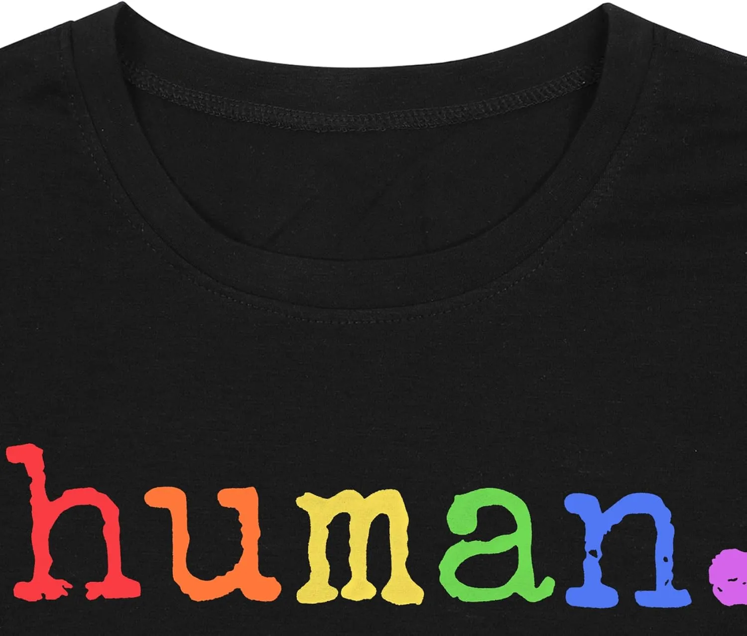 Pride Shirts for Women Human LGBT T-Shirt Rainbow Graphic Tee Shirt LGBTQ Equality Blouse Tops