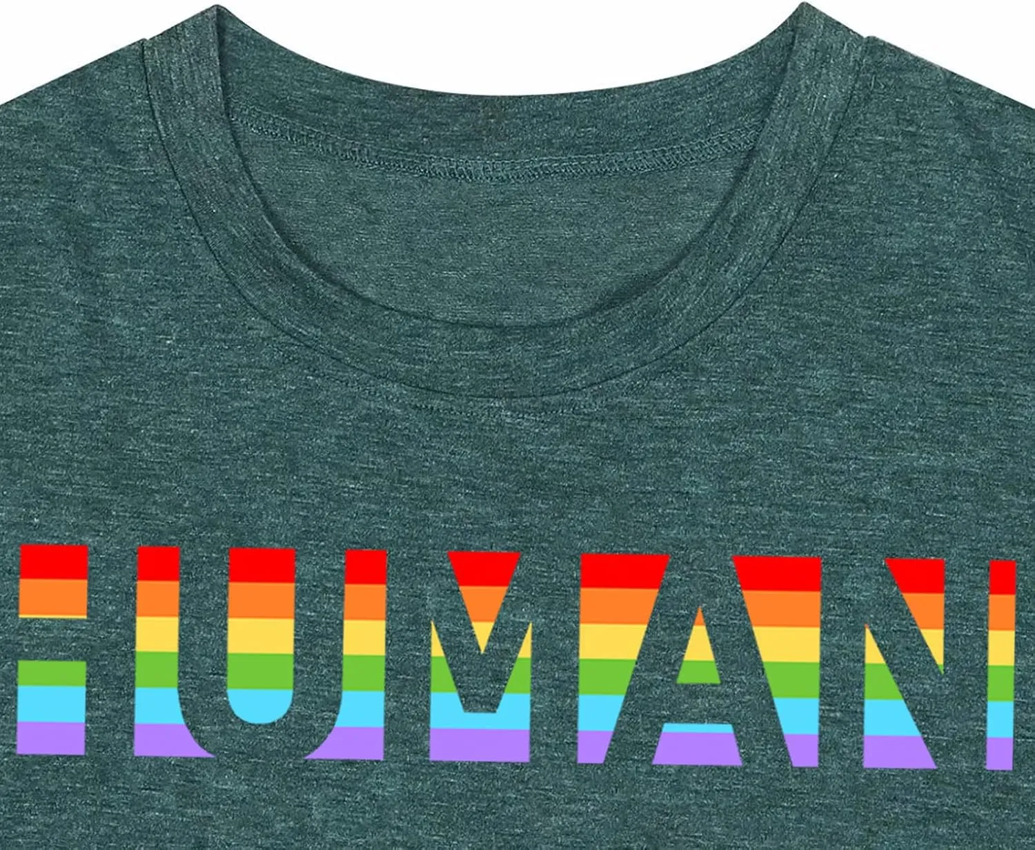 Pride Shirts for Women Human LGBT T-Shirt Rainbow Graphic Tee Shirt LGBTQ Equality Blouse Tops