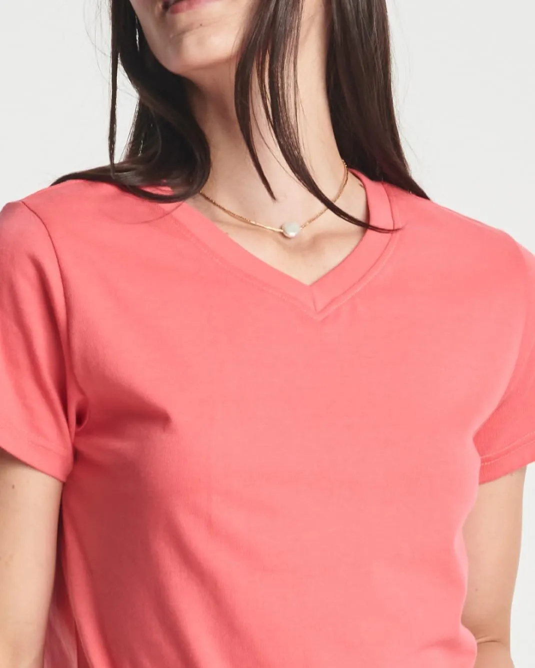 Real Essentials 4 Pack: Women's Classic-Fit Cotton Short-Sleeve V-Neck T-Shirt (Available in Plus Size)