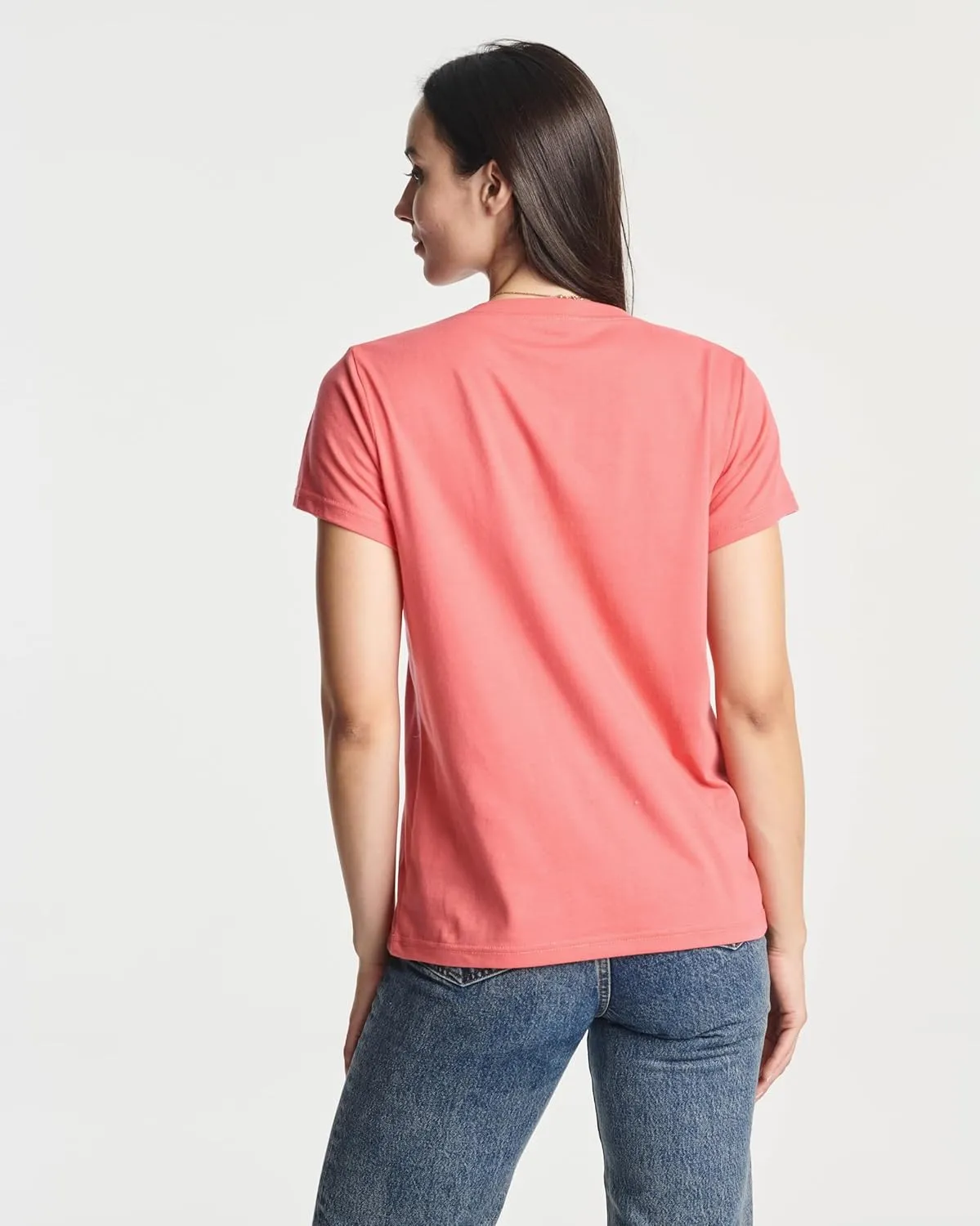 Real Essentials 4 Pack: Women's Classic-Fit Cotton Short-Sleeve V-Neck T-Shirt (Available in Plus Size)