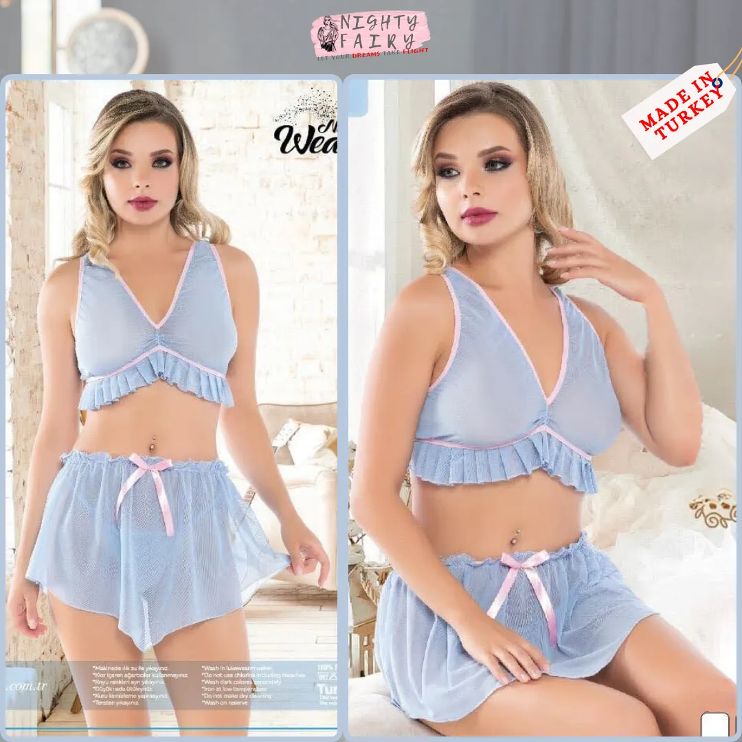 Ruselin Cami Set (Sky Blue )
