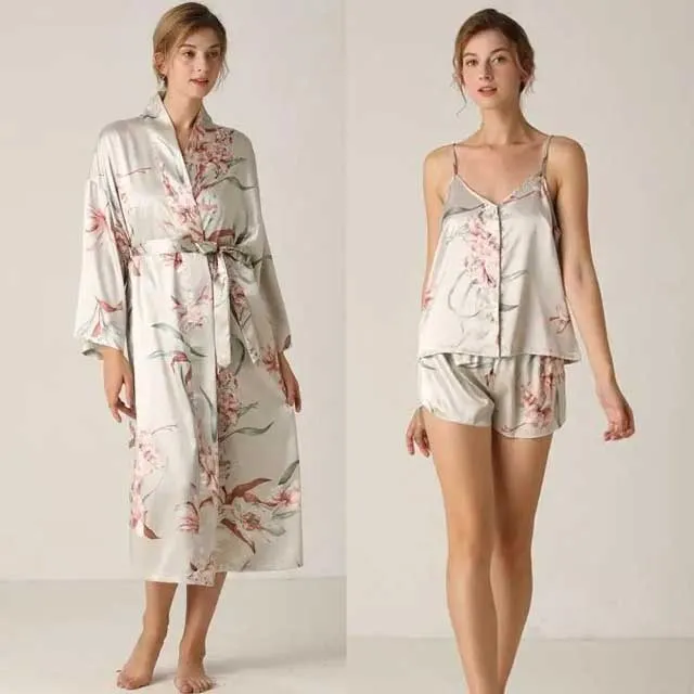 Silk Robes and Kimono PJ Set