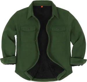 ThCreasa Boys Warm Sherpa Lined Buffalo Plaid Fleece Button Down Shirt Jacket