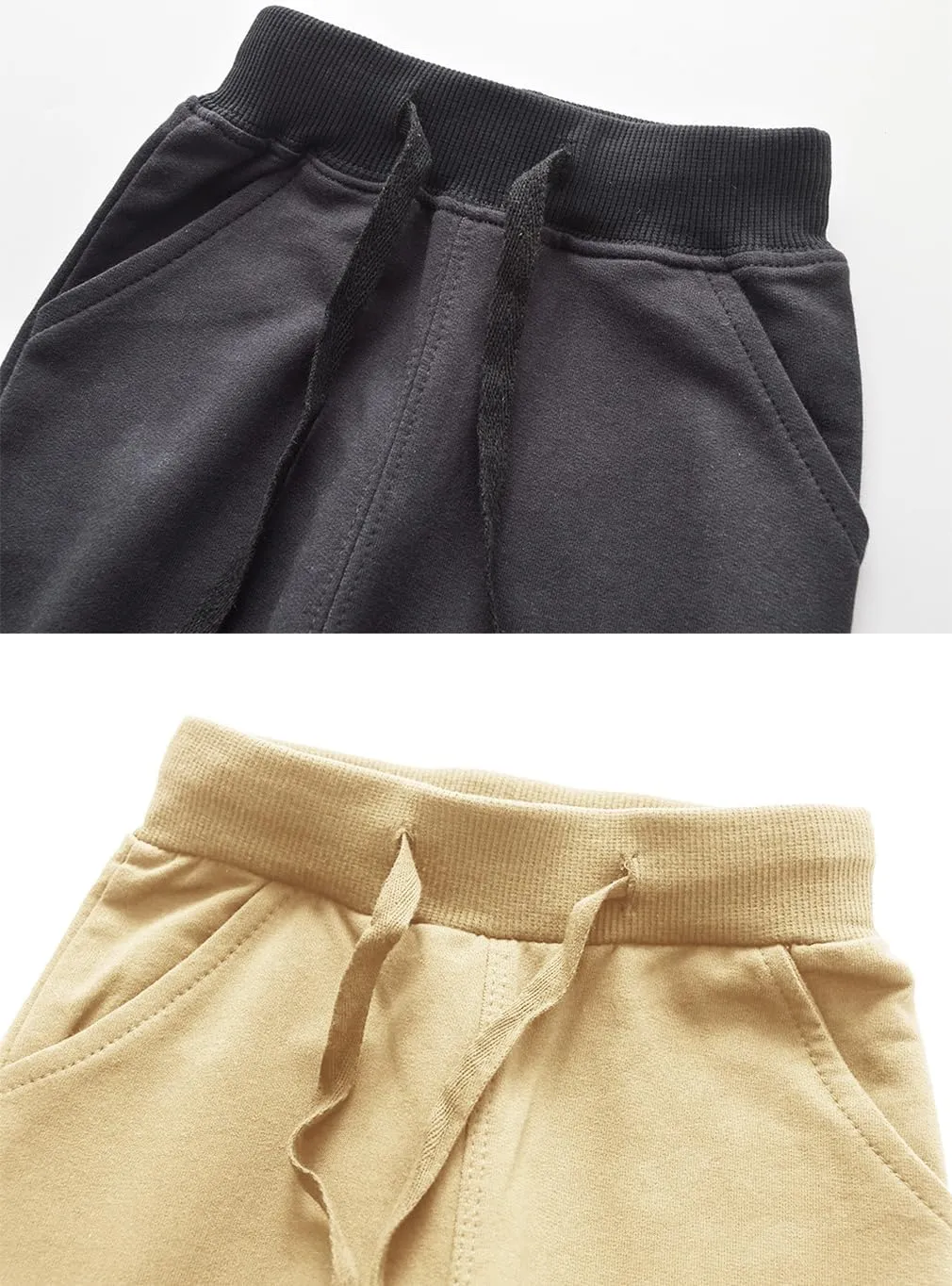 Toddler Boys Jogger Pants Boy Cotton Drawstring Elastic Waist Sweatpants Joggers 2 Pack Set 2-7T