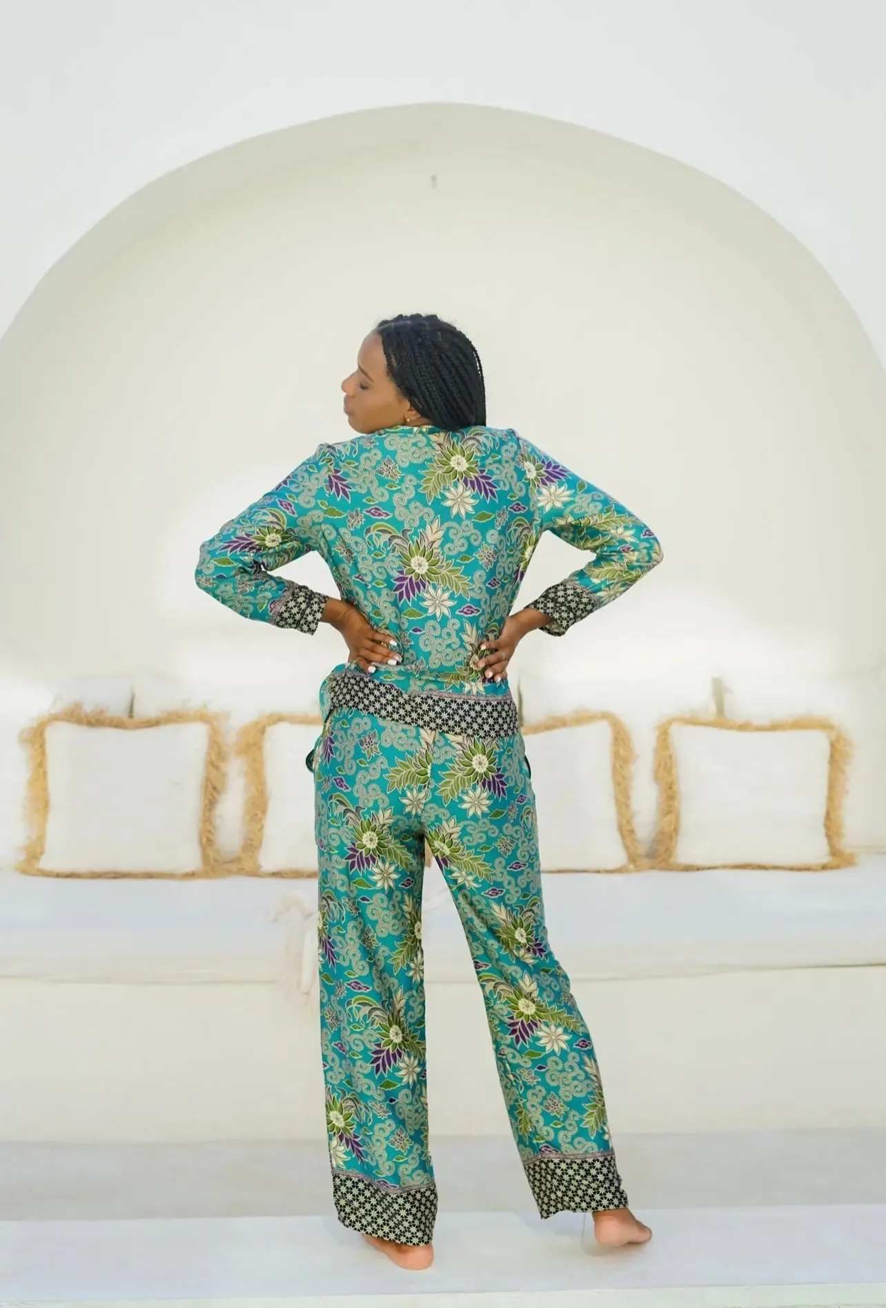 Turquoise Long Pyjama Set