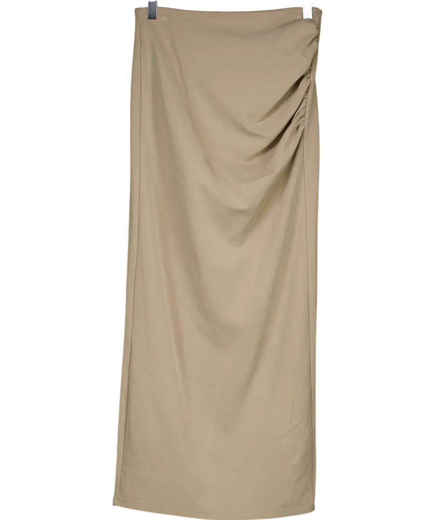 Urban Revivo Green Ruched Side Maxi Skirt UK XS