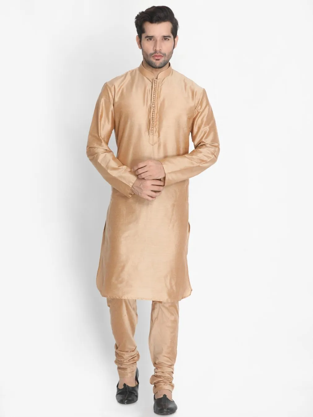 VASTRAMAY Men's Gold Cotton Blend Pyjama