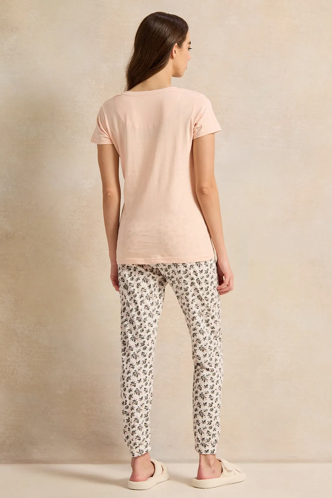 Women Pink  Printed Pyjama Set (2 Piece)